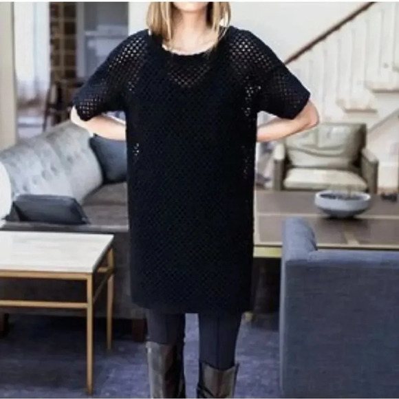 Emerson Fry New York Black Virgin Wool Blend Pullover Knit Dress Size S - Picture 11 of 11
